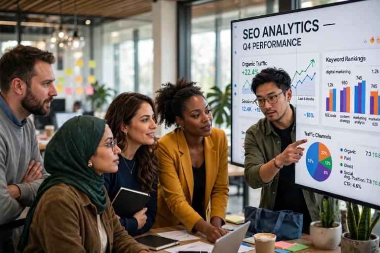 SEO team analyzing analytics Berlin